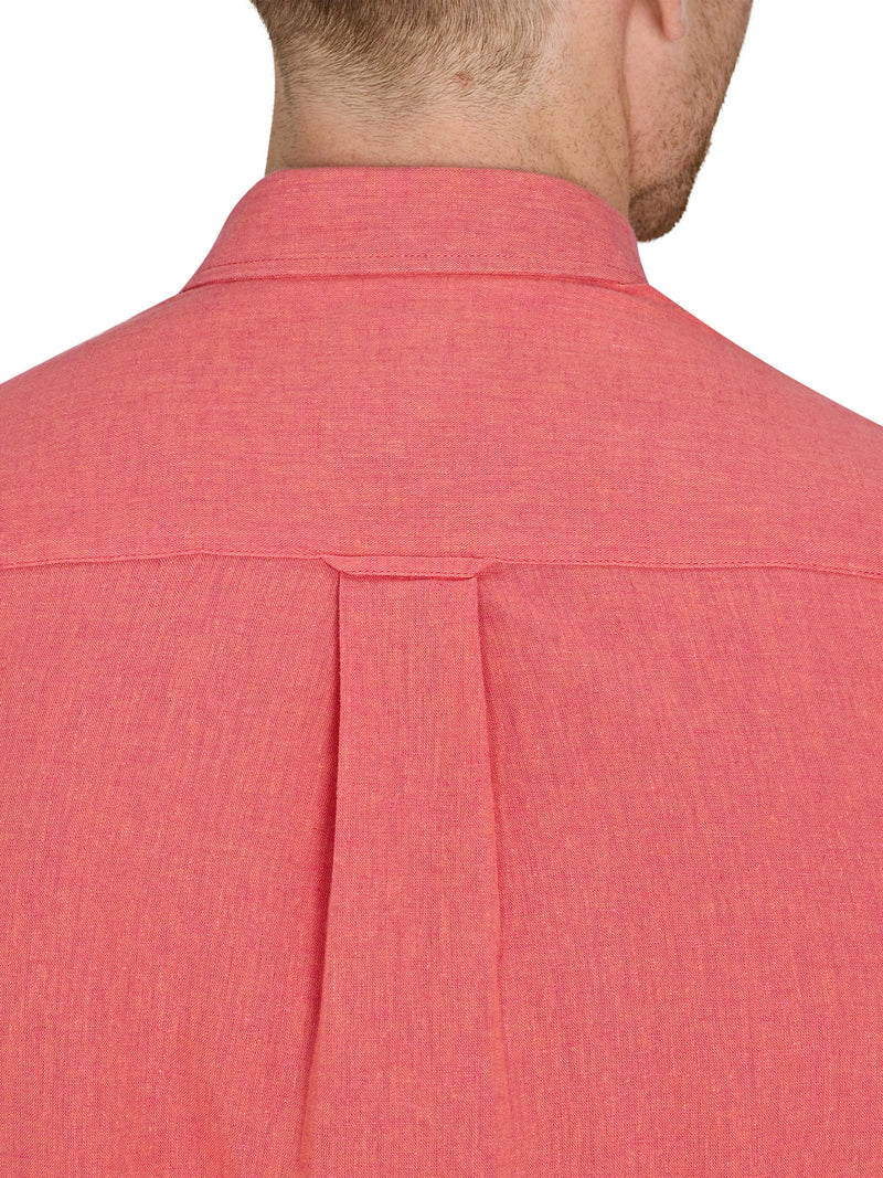 Classic Long Sleeve Linen Shirt - Coral