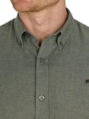 Classic Long Sleeve Linen Shirt - Olive