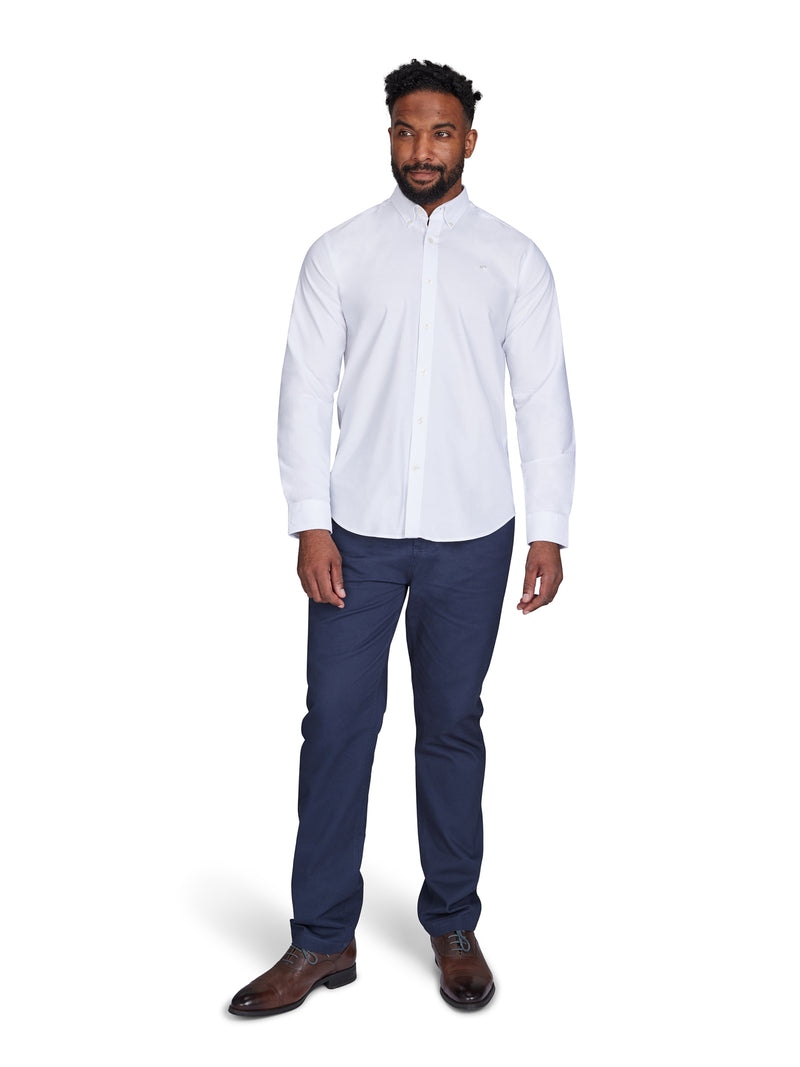 Long Sleeve Classic Oxford Shirt - White