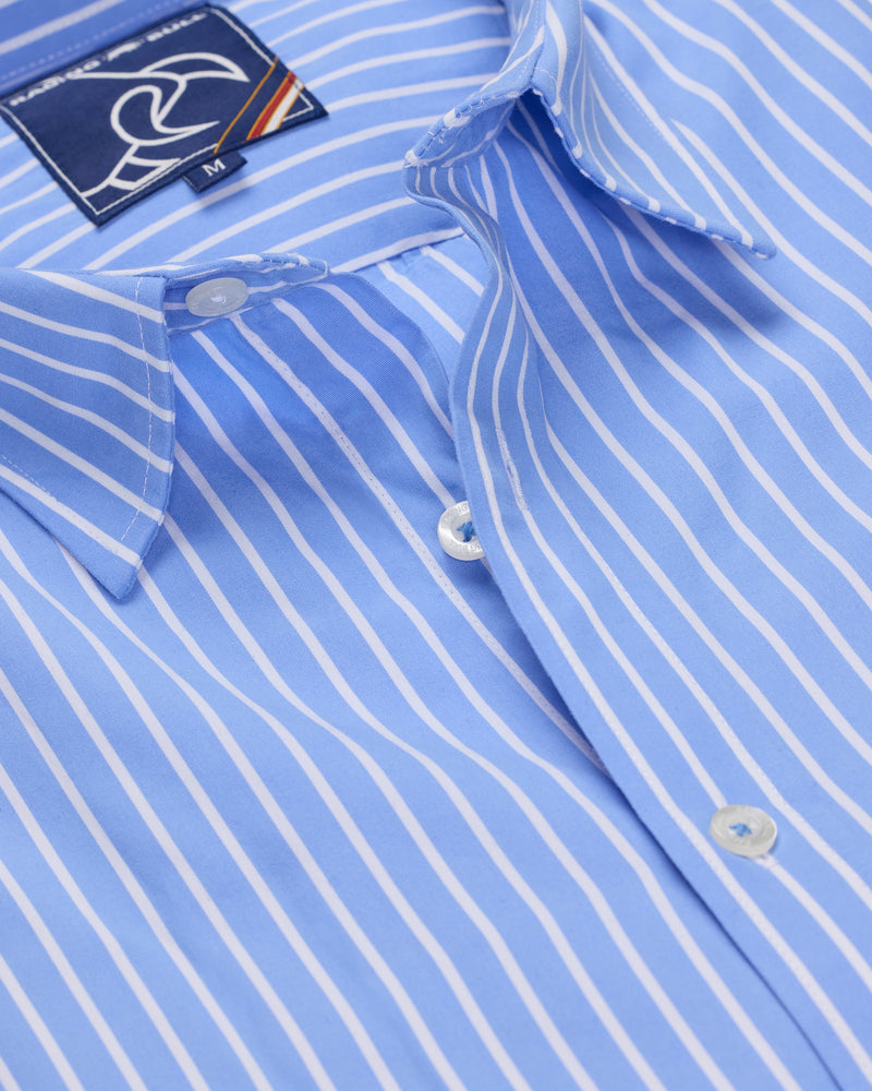 Long Sleeve Classic Stripe Shirt - Mid Blue