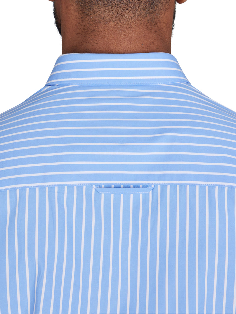 Long Sleeve Classic Stripe Shirt - Mid Blue