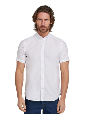 Classic Short Sleeve Lightweight Oxford Shirt - White