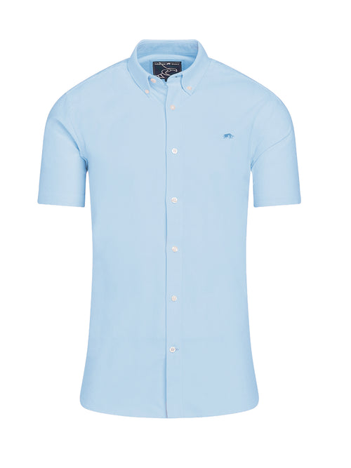 Short Sleeve Lightweight Oxford Shirt - Sky Blue