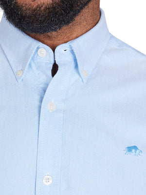 Short Sleeve Lightweight Oxford Shirt - Sky Blue