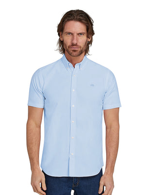 Short Sleeve Lightweight Oxford Shirt - Sky Blue