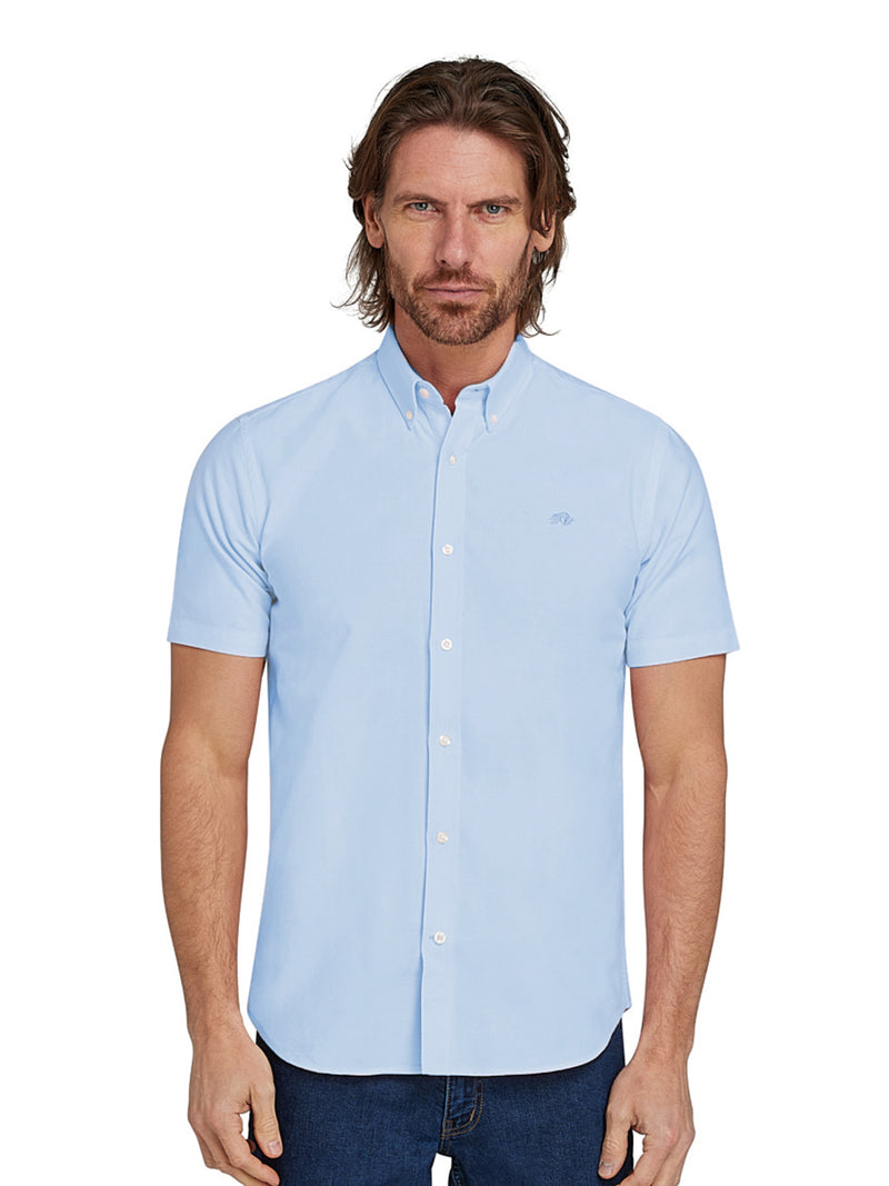 Short Sleeve Lightweight Oxford Shirt - Sky Blue