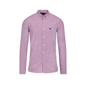 Long Sleeve Graph Check Poplin Shirt - Red