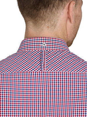 Long Sleeve Graph Check Poplin Shirt - Red