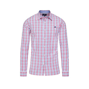 Long Sleeve Large Check Cotton Poplin Shirt - Pink