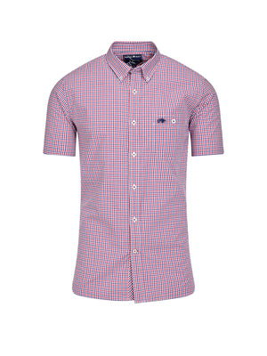 Short Sleeve Graph Check Poplin Shirt - Red