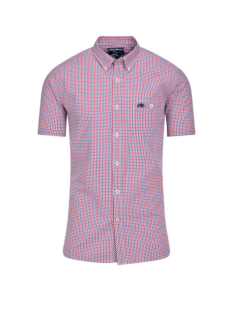 Short Sleeve Graph Check Poplin Shirt - Red