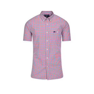 Short Sleeve Graph Check Poplin Shirt - Red