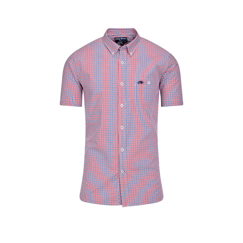 Short Sleeve Graph Check Poplin Shirt - Red