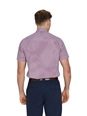 Short Sleeve Graph Check Poplin Shirt - Red