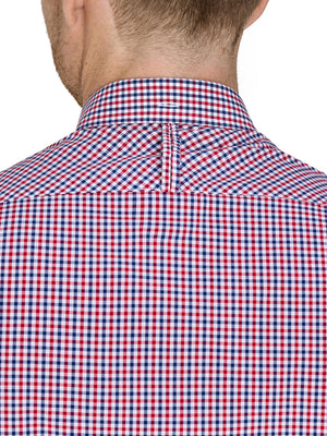 Short Sleeve Graph Check Poplin Shirt - Red