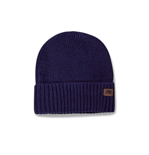 Fleece Lined Knitted Hat - Navy