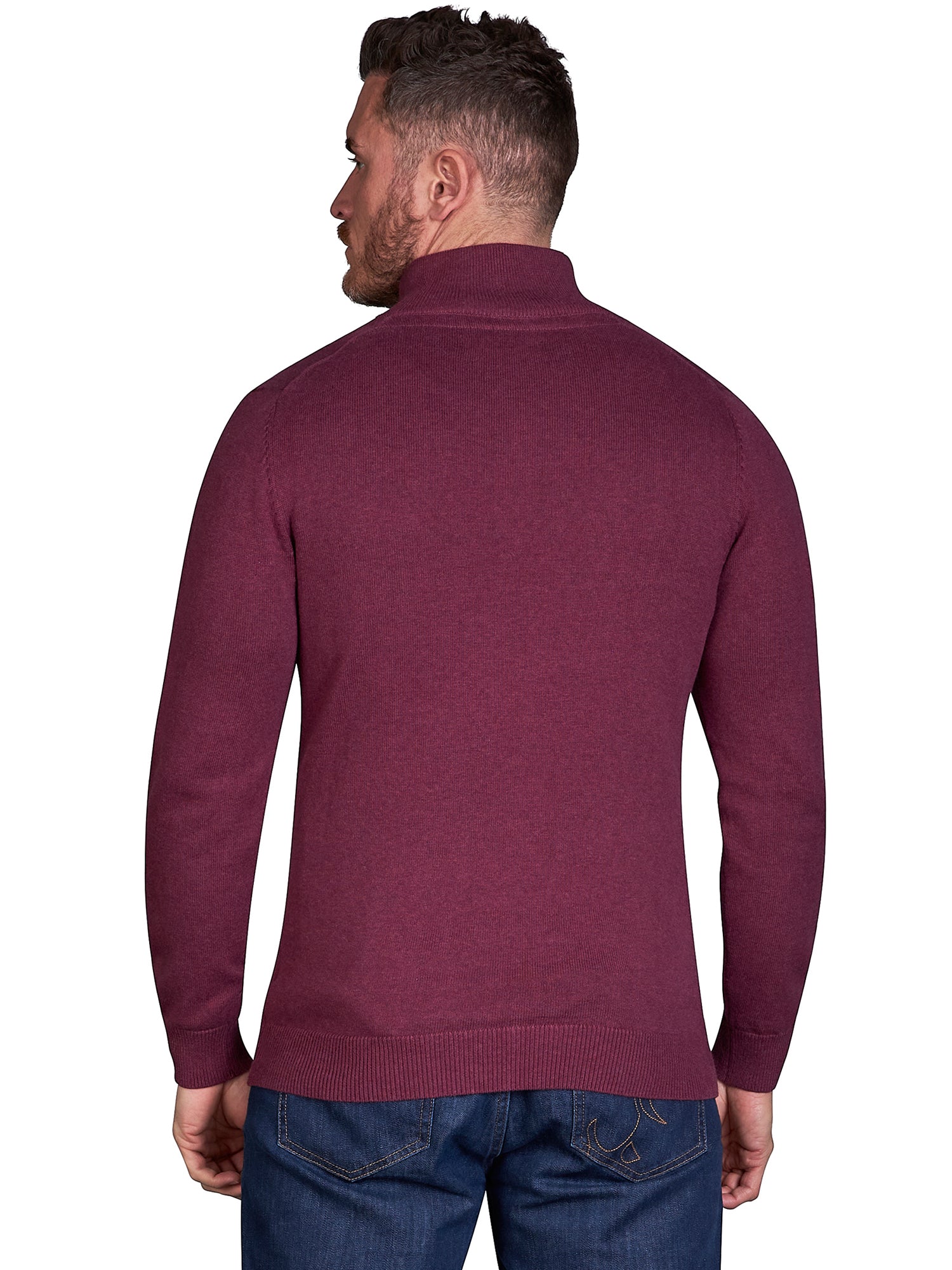 Classic Quarter Zip Knit - Burgundy – Raging Bull Clothing