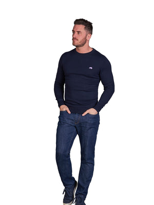 Classic Crew Neck Knit - Navy