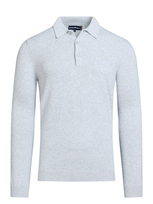 Classic Knitted Polo - Grey Marl