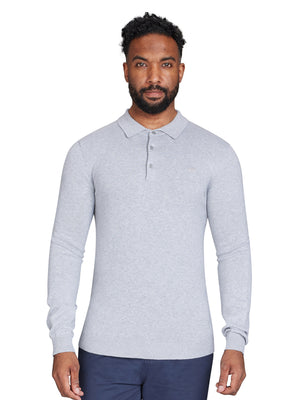 Classic Knitted Polo - Grey Marl