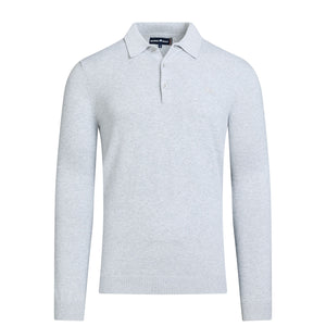 Classic Knitted Polo - Grey Marl