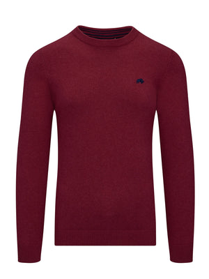 Classic Crew Neck Cotton/Cashmere Knit - Berry