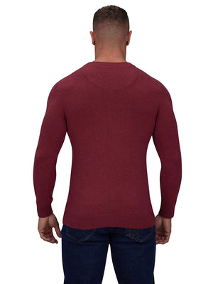 Classic Crew Neck Cotton/Cashmere Knit - Berry