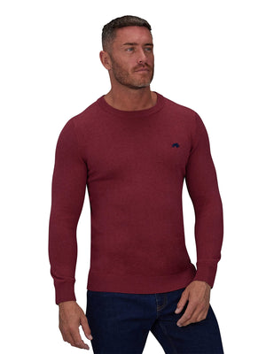 Classic Crew Neck Cotton/Cashmere Knit - Berry