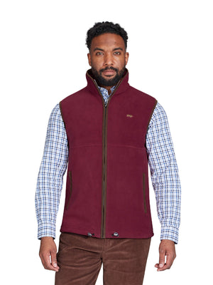 Fleece Gilet - Burgundy