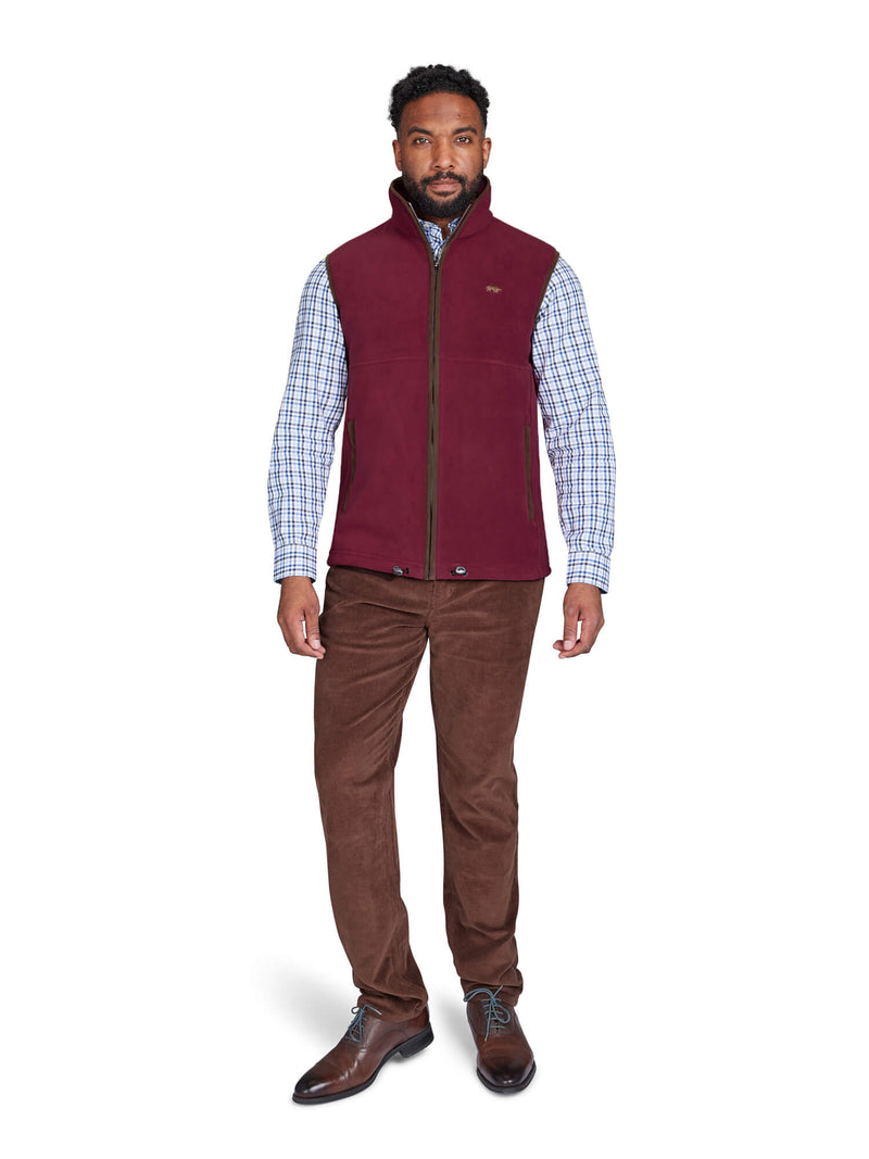 Fleece Gilet - Burgundy