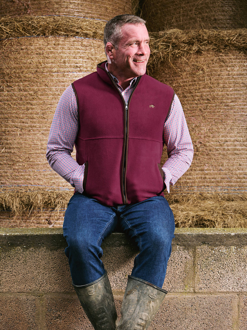 Fleece Gilet - Burgundy