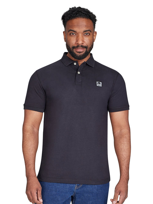 Patch Jersey Polo - Black