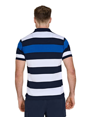 Classic Jersey Contrast Panel Polo - Navy