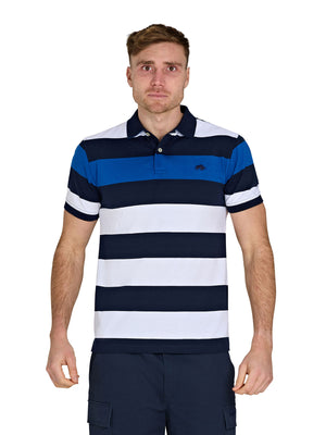 Classic Jersey Contrast Panel Polo - Navy