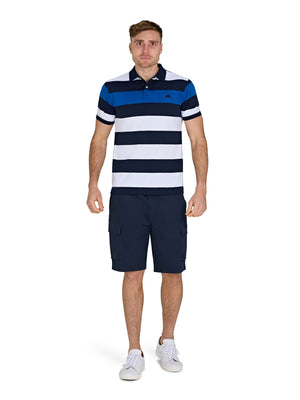 Classic Jersey Contrast Panel Polo - Navy