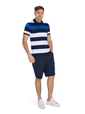 Classic Jersey Contrast Panel Polo - Navy