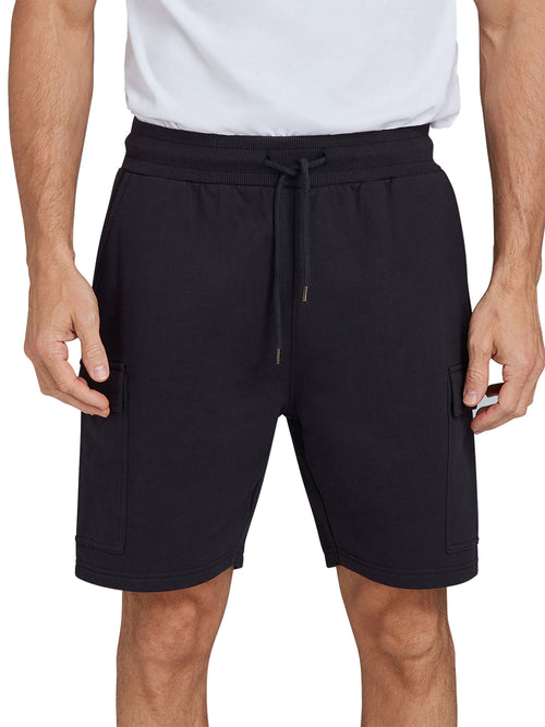 Stretch Waist Jersey Cargo Short - Black