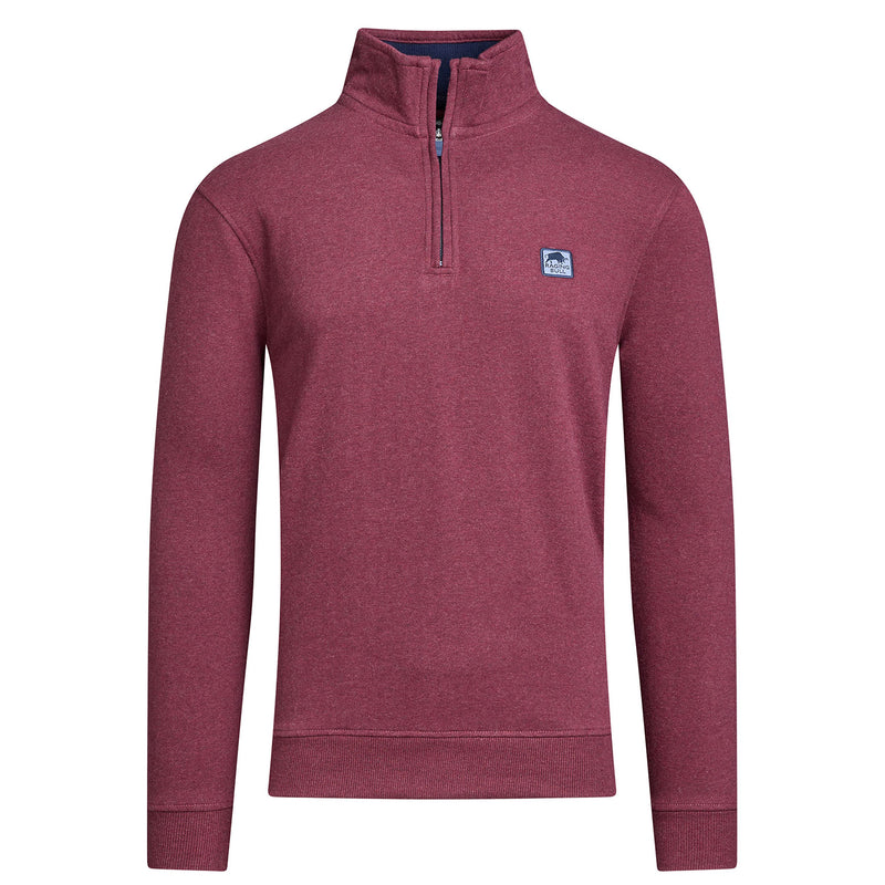 Classic Woven Patch Quarter Zip Sweat - Claret