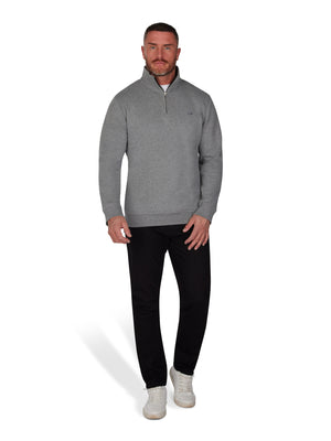 Classic Jersey Quarter Zip Sweat - Grey Marl