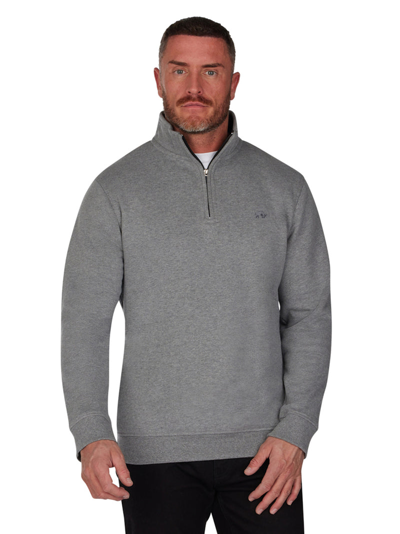 Classic Jersey Quarter Zip Sweat - Grey Marl