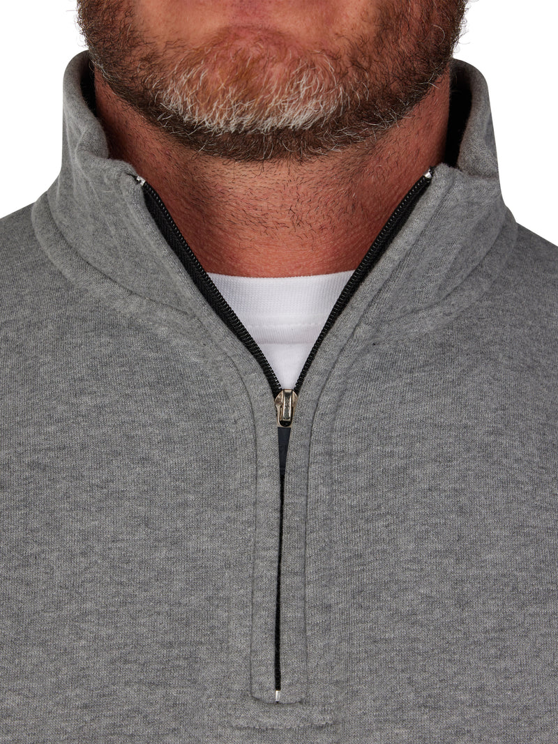 Classic Jersey Quarter Zip Sweat - Grey Marl