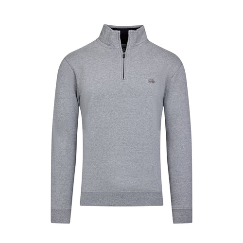 Classic Jersey Quarter Zip Sweat - Grey Marl