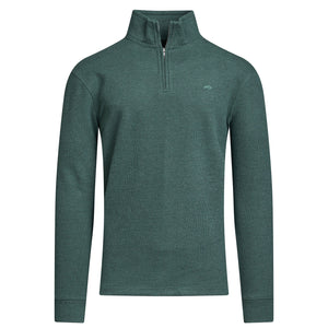 Classic French Rib Quarter Zip Sweat - Olive