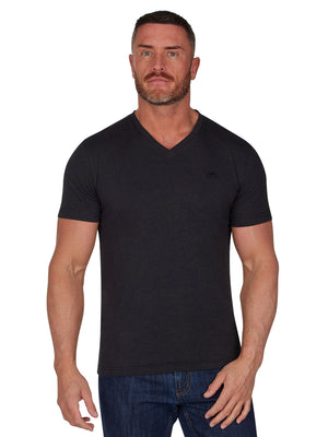 Classic Organic V Neck T-Shirt - Black