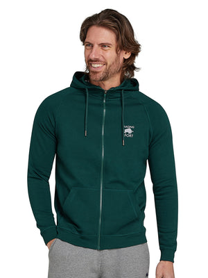 Zip Through Hoodie - Forest