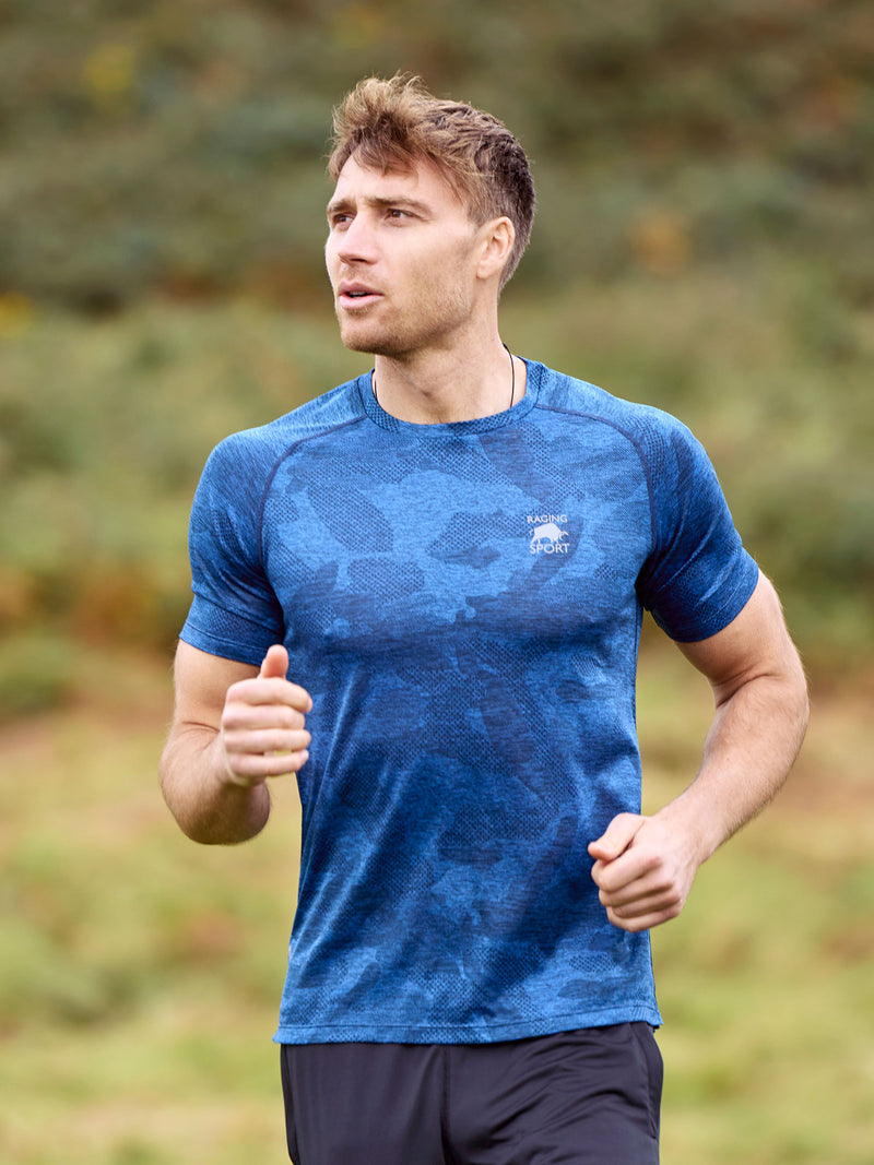 RB Sport Performance Jaquard Knit T-Shirt - Cobalt