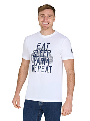 YFC Eat Sleep Farm Repeat - White