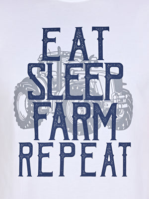 YFC Eat Sleep Farm Repeat - White