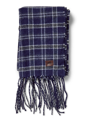 Plaid Scarf - Navy