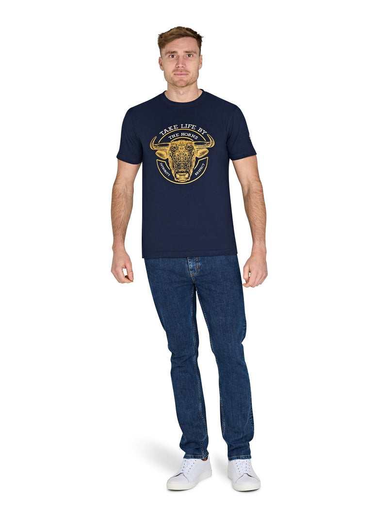 YFC Life By The Horns T-Shirt - Navy